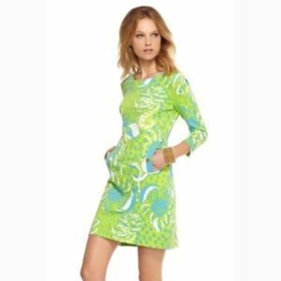 Lilly Pulitzer Limeade Roar of the Jungle Charlene Shift Dress‎ blue green small - Picture 2 of 11